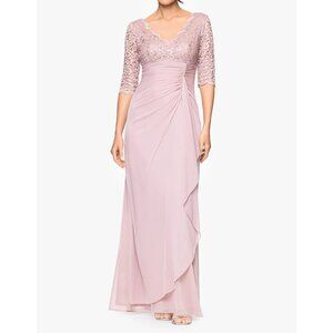 Lace Detail Maxi Dress in Blush Pink